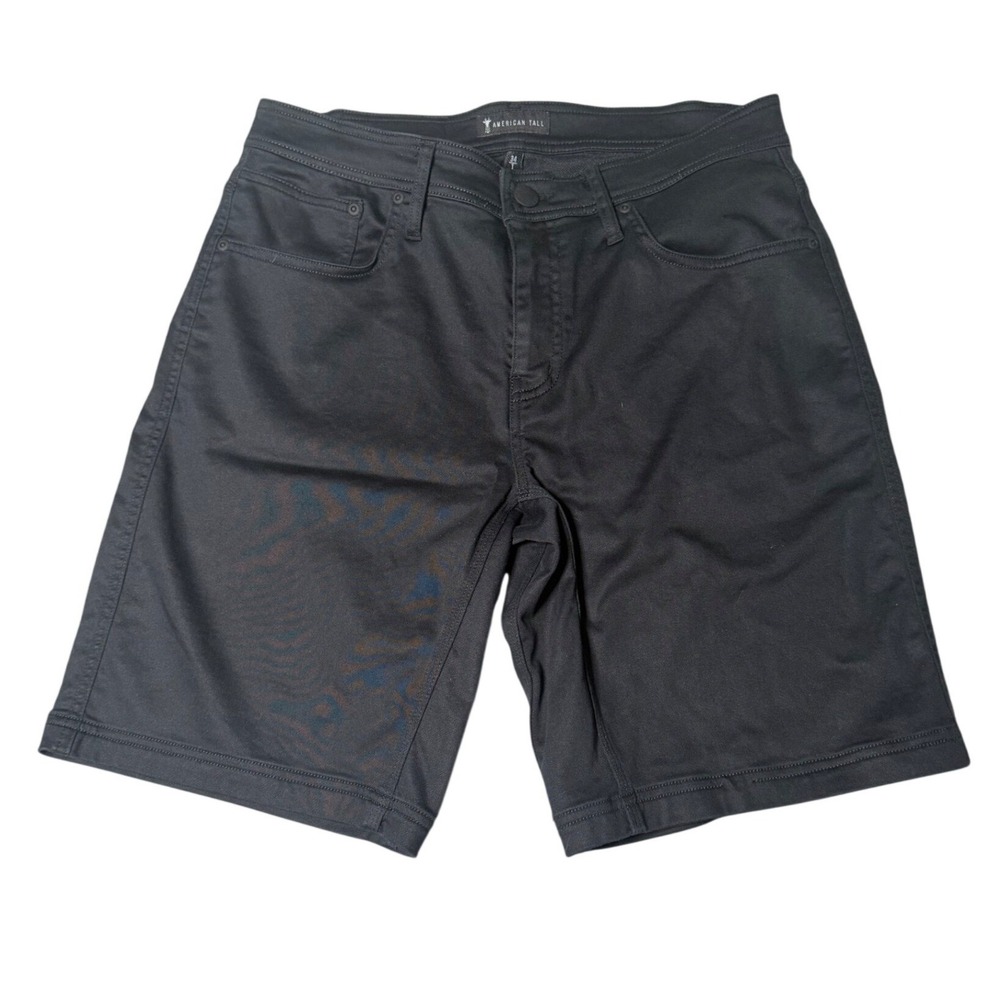 American Tall Mens Black Chino Shorts Cotton Tencel Stretch 34T AM-SH-10677